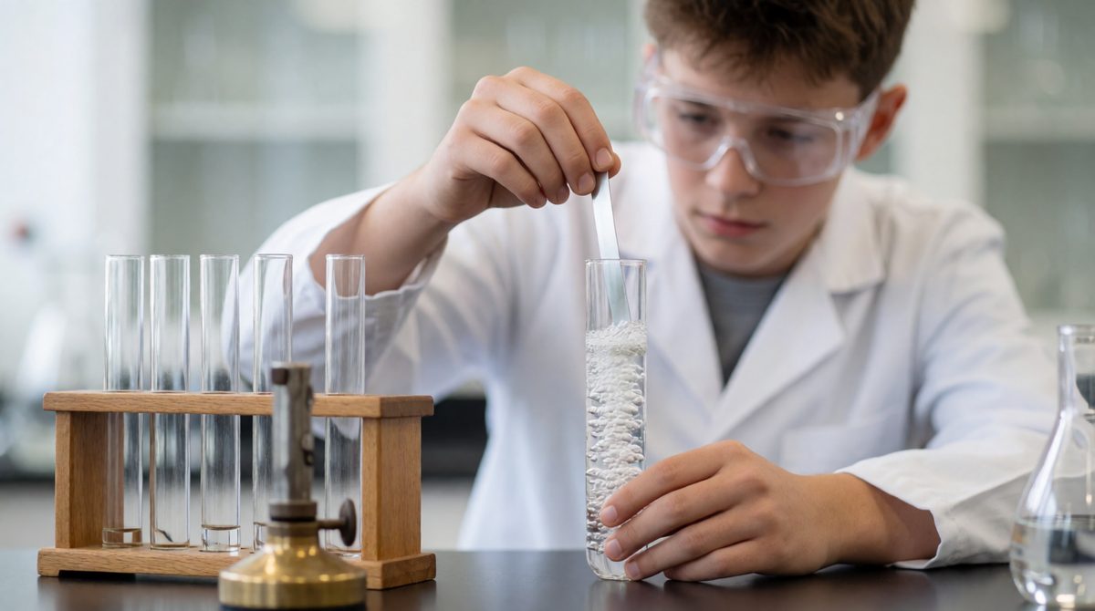 Those fizzing bubbles are hydrogen gas: magnesium + hydrochloric acid → magnesium chloride + hydrogen