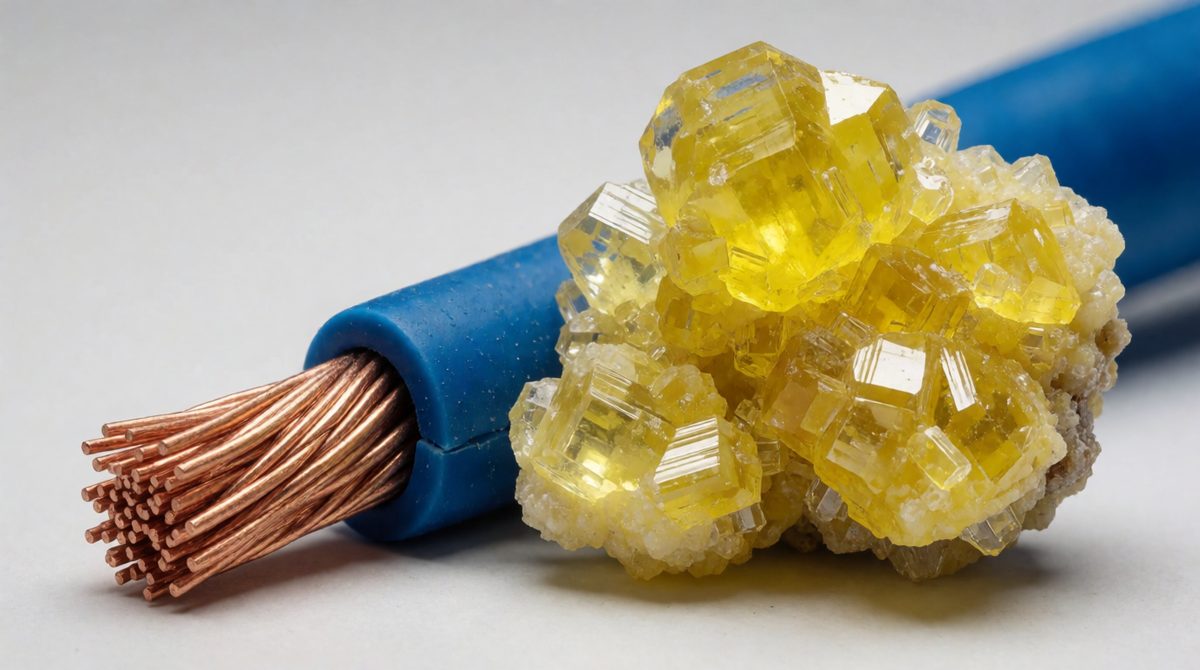 Shiny and great at conducting electricity - that's why copper is the metal inside nearly every wire, while non-metals like sulfur are dull and brittle