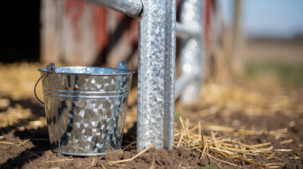 Galvanised steel is coated in zinc, which is more reactive than iron and corrodes first to protect it
