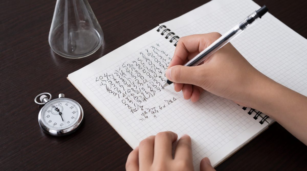 Jot results straight into a neat table as you go, with the independent variable in the first column