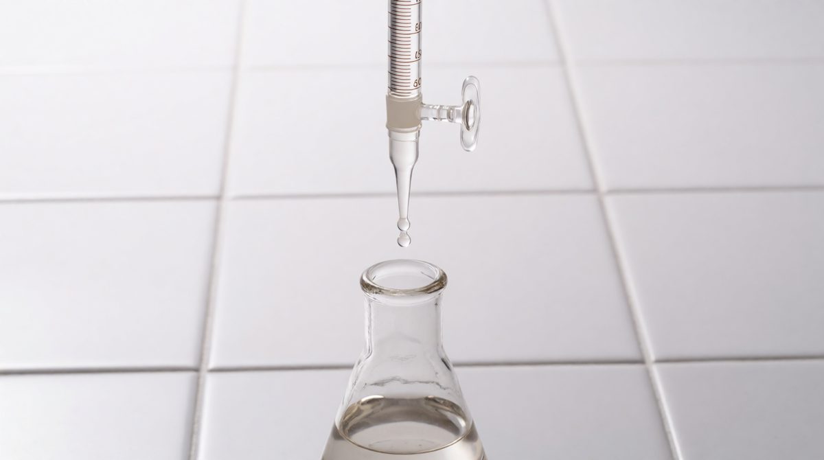 "A lot of acid" is useless, but a burette reading like 25.0 cm³ can be repeated by anyone