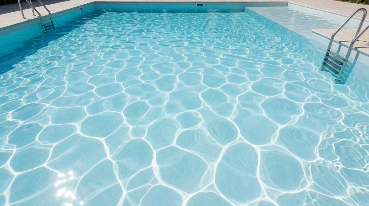 Chlorine kills germs in pool water - it's a halogen with 7 outer electrons, hungry to gain one more