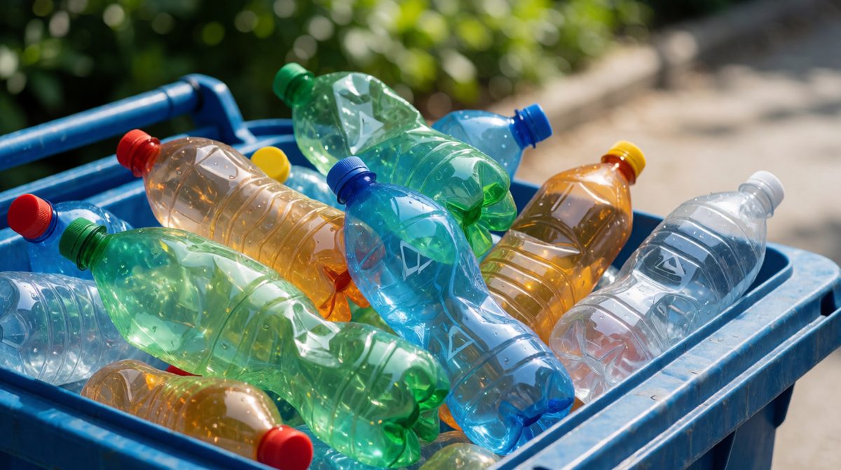 Plastic bottles are polymers - long chains of atoms joined by covalent bonds, just like small molecules but much, much bigger