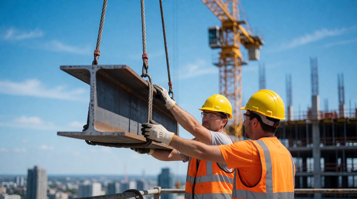 Steel beams this strong owe it to metallic bonding - positive ions pulled hard by a sea of delocalised electrons