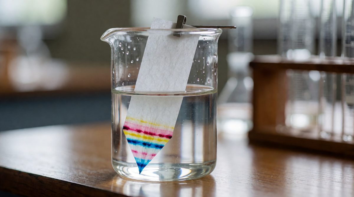 Watch the colours race up the paper! Chromatography splits food colouring into its separate dyes
