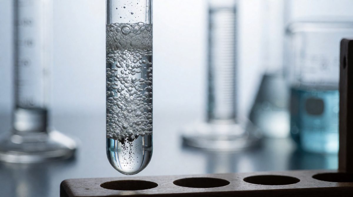 Those bubbles are oxygen from hydrogen peroxide, and the balanced equation lets you predict exactly how much you'll get