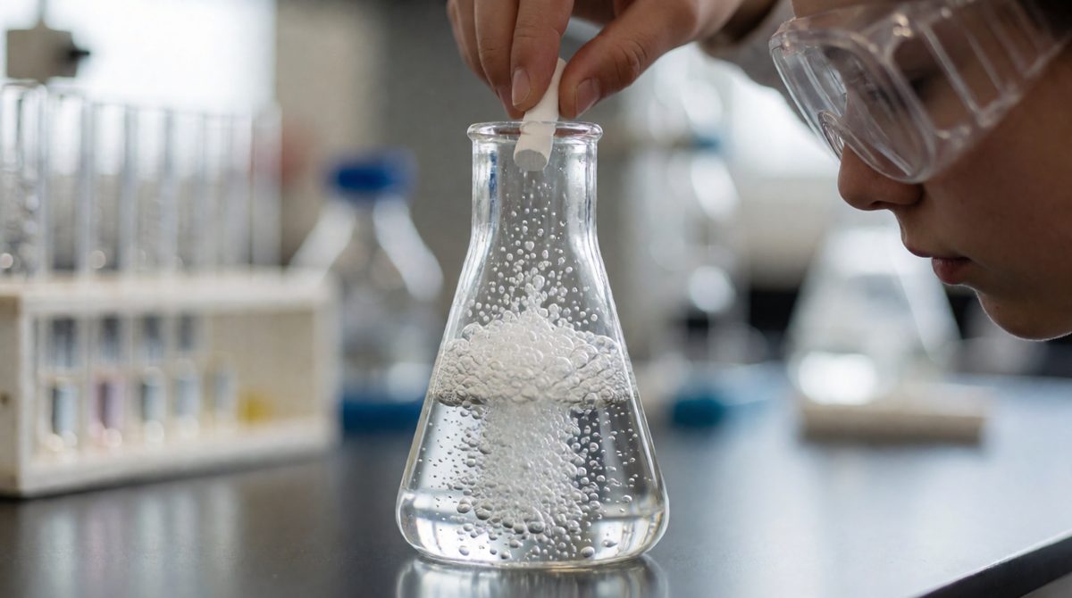 10.0 g of CaCO3 is 0.1 mol, and the gas escaping here is CO2: CaCO3 + 2HCl → CaCl2 + H2O + CO2