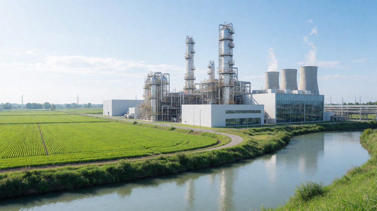 A high atom economy means fewer raw materials and less waste, which is greener and cheaper for factories like this