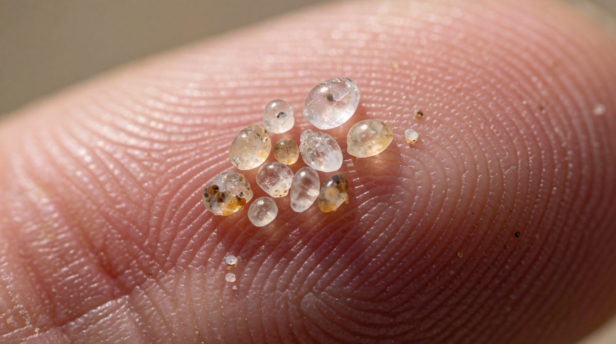 Even a single grain of sand holds countless atoms - each one has a radius of only about 0.1 nm (1 × 10⁻¹⁰ m)