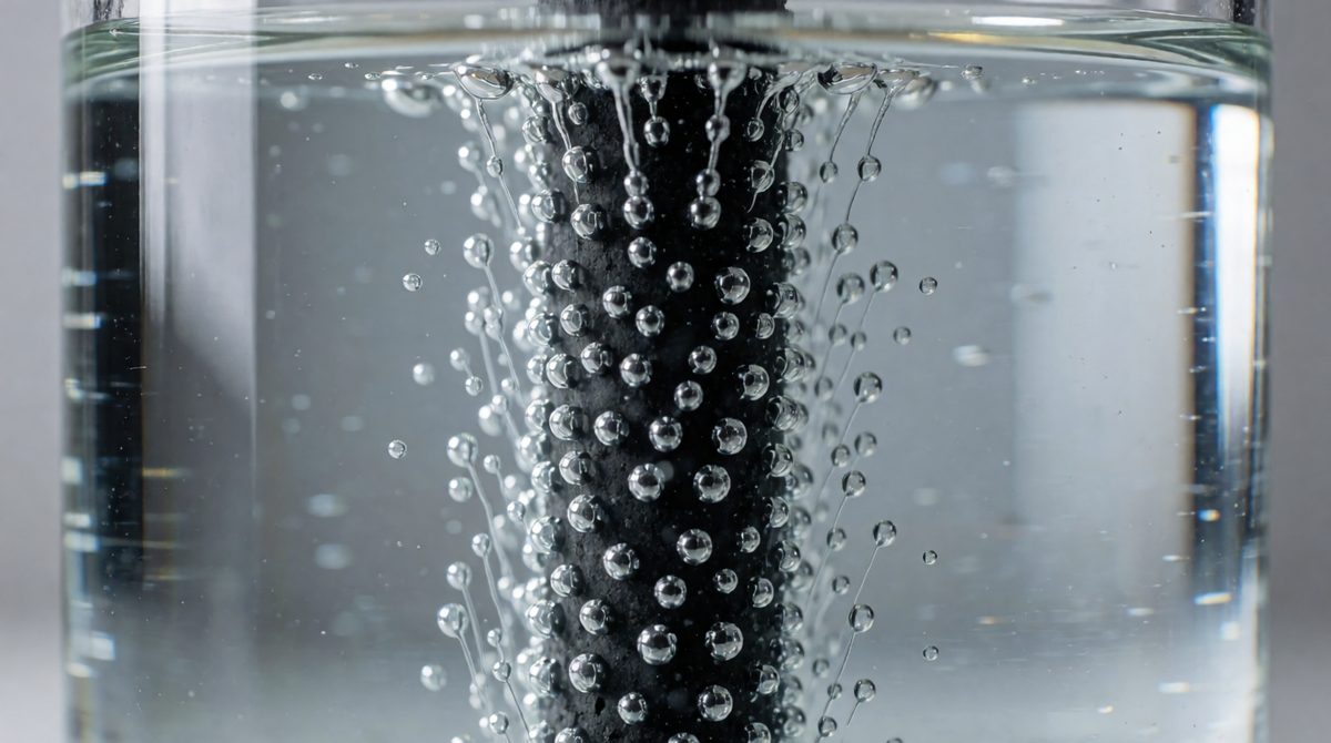 In salt water, sodium is more reactive than hydrogen, so bubbles of hydrogen gas form at the cathode