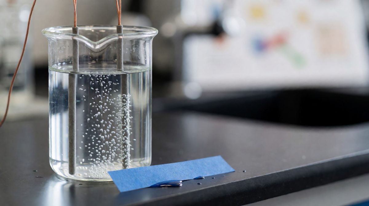 Chloride ions are a halide, so chlorine forms at the anode - it's why salt water electrolysis makes bleach