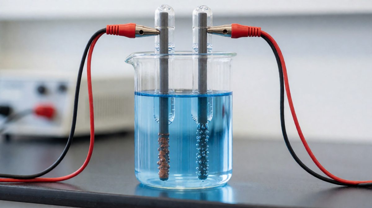 Inert graphite electrodes don't react, so whatever forms really came from the solution