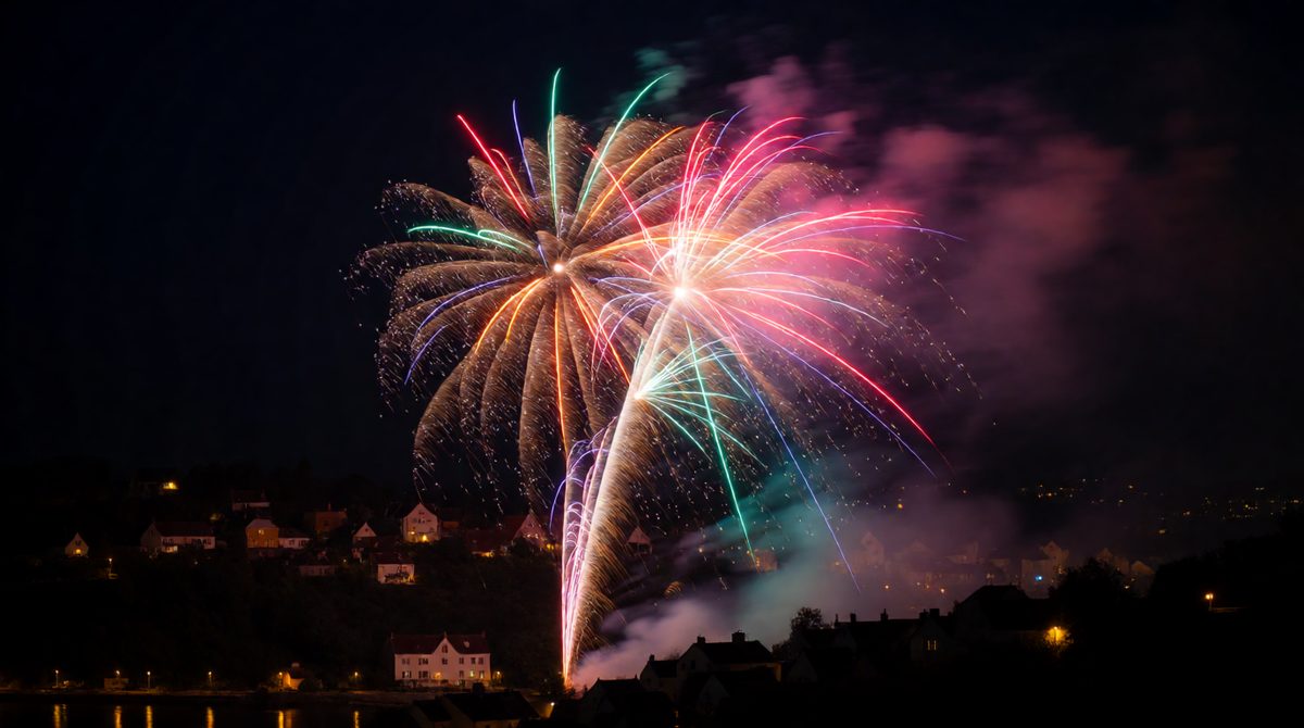 Fireworks are exothermic - far more energy is released making new bonds than it took to break the old ones