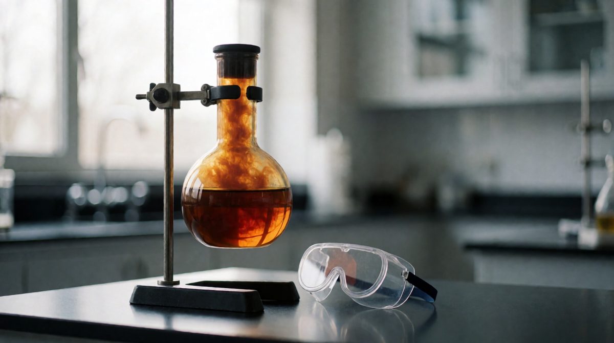In this sealed flask the reaction goes both ways at once. At equilibrium the colour stops changing