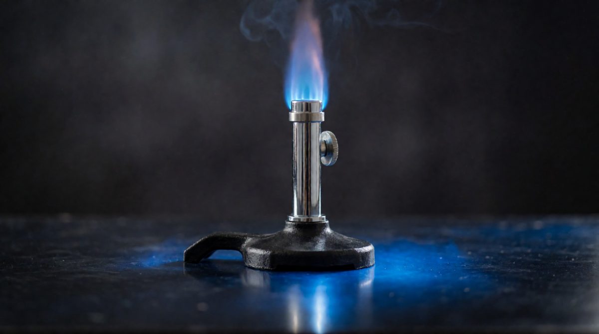 A clean blue flame means complete combustion - the fuel's carbon and hydrogen are oxidised to carbon dioxide and water