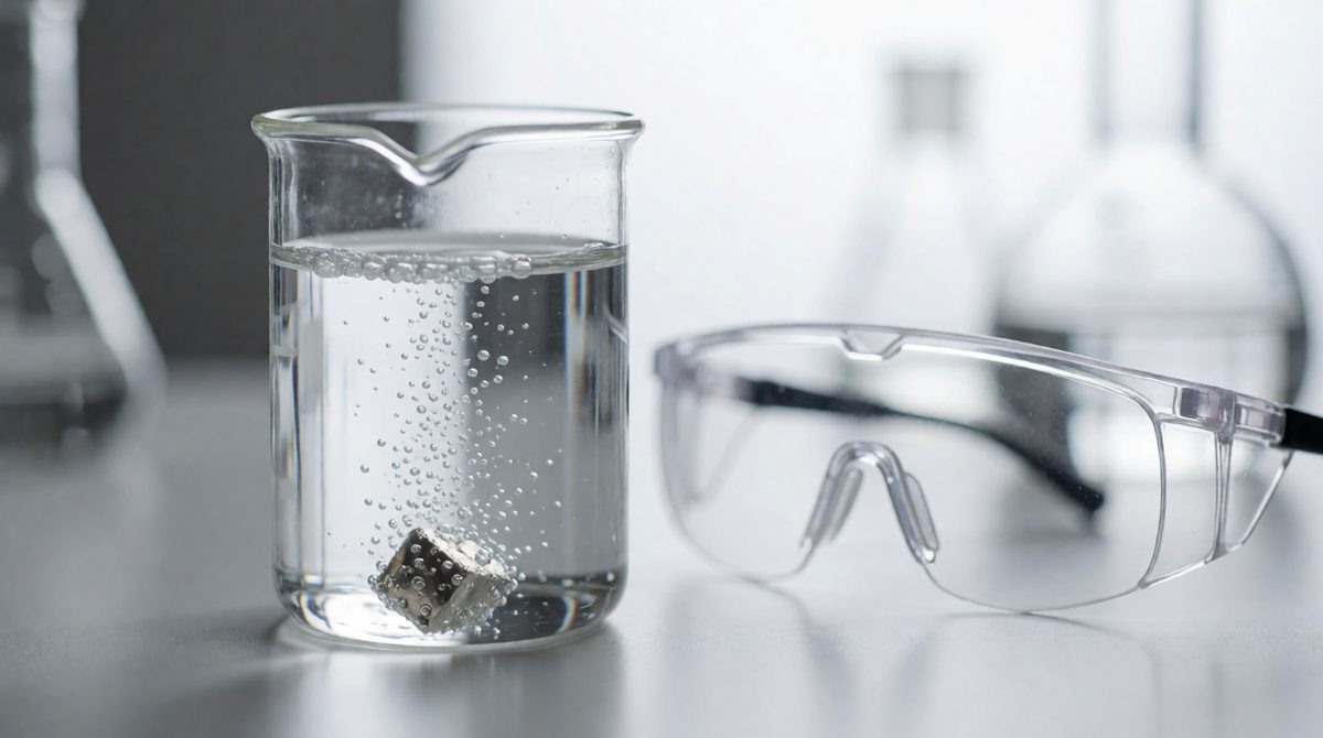 Fizzing sodium in ethanol gives off hydrogen - gentler than sodium in water, but the same idea
