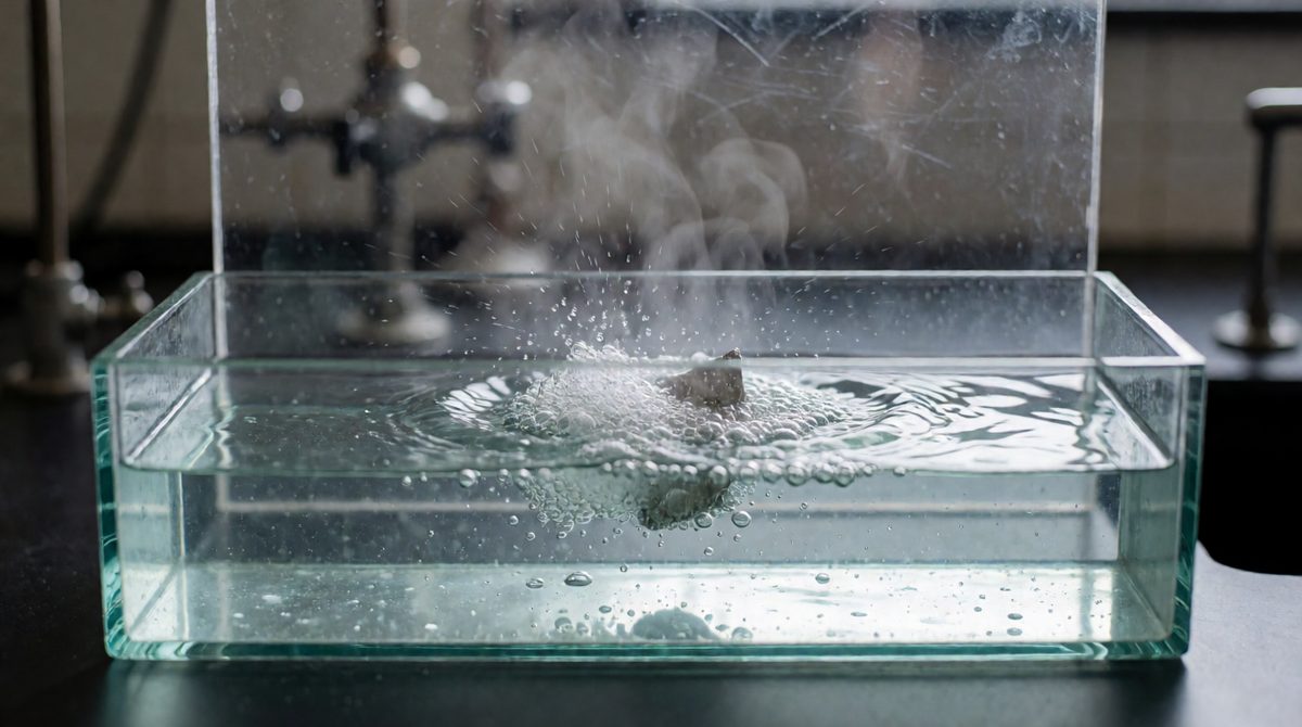 Lithium, sodium and potassium all sit in Group 1 with one outer electron, so they all fizz in water in the same way