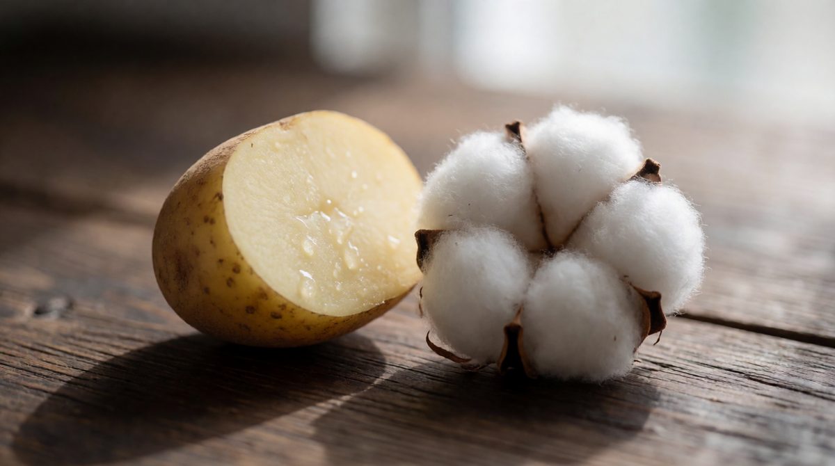 Potatoes store energy as starch while cotton is almost pure cellulose - two natural polymers built from the same glucose monomers