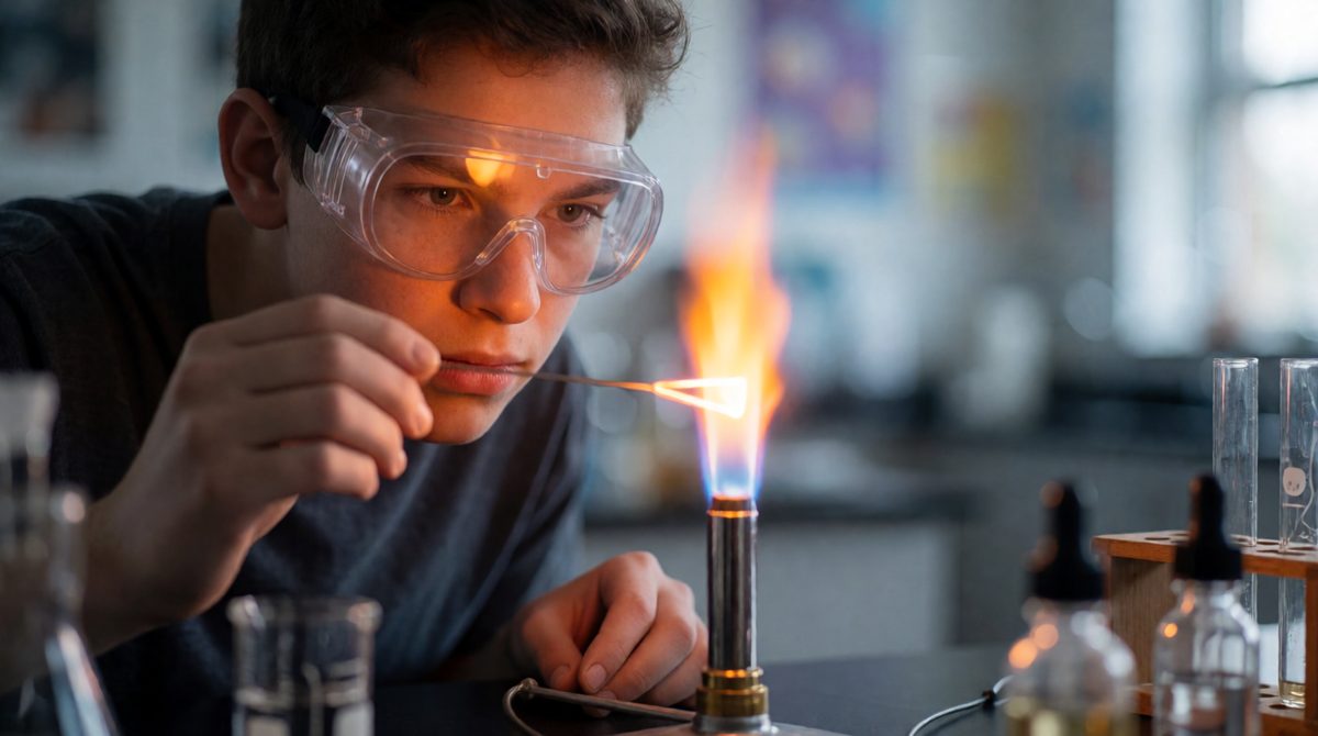 Start with a flame test - an orange-red flame like this points to calcium ions in your mystery compound