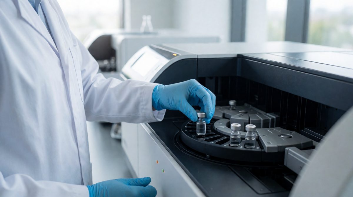 Machines like this are accurate, sensitive and rapid - they can spot tiny amounts that a test tube and your eyes would miss