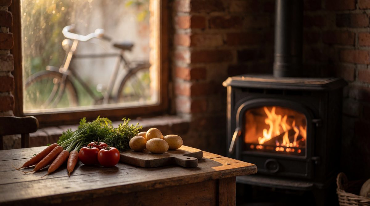 Warm fire, solid walls, good food: the Earth's resources give us warmth, shelter, food and transport
