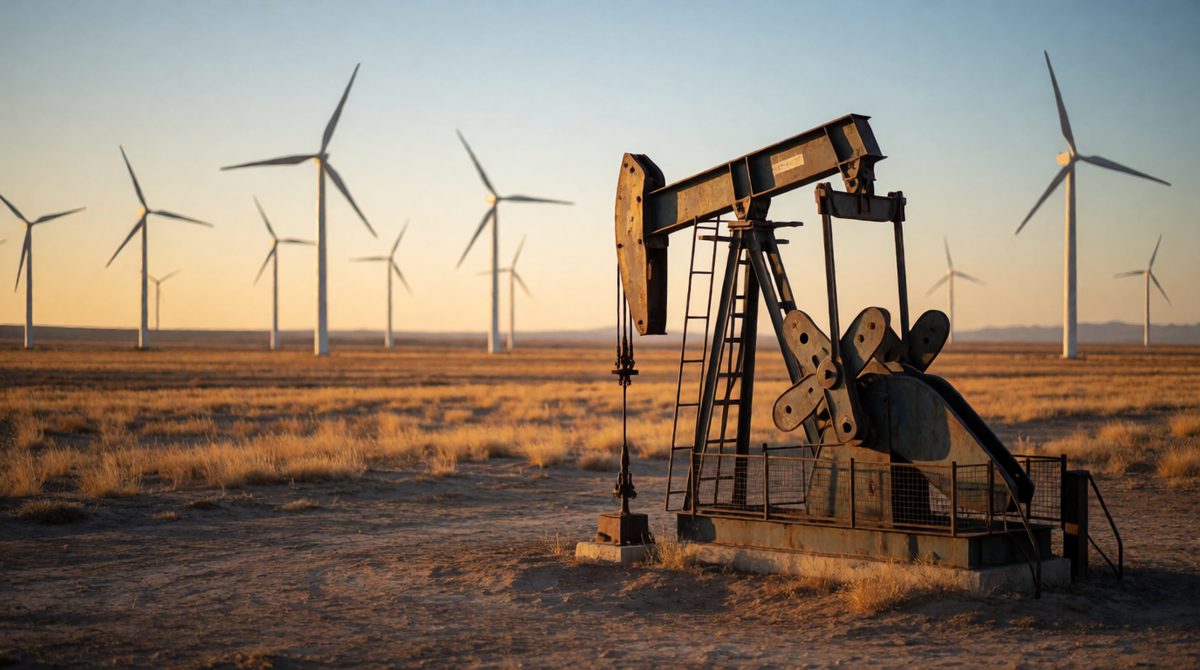 Wind is a renewable resource, while the oil pumped here is finite - once it's gone, it's gone