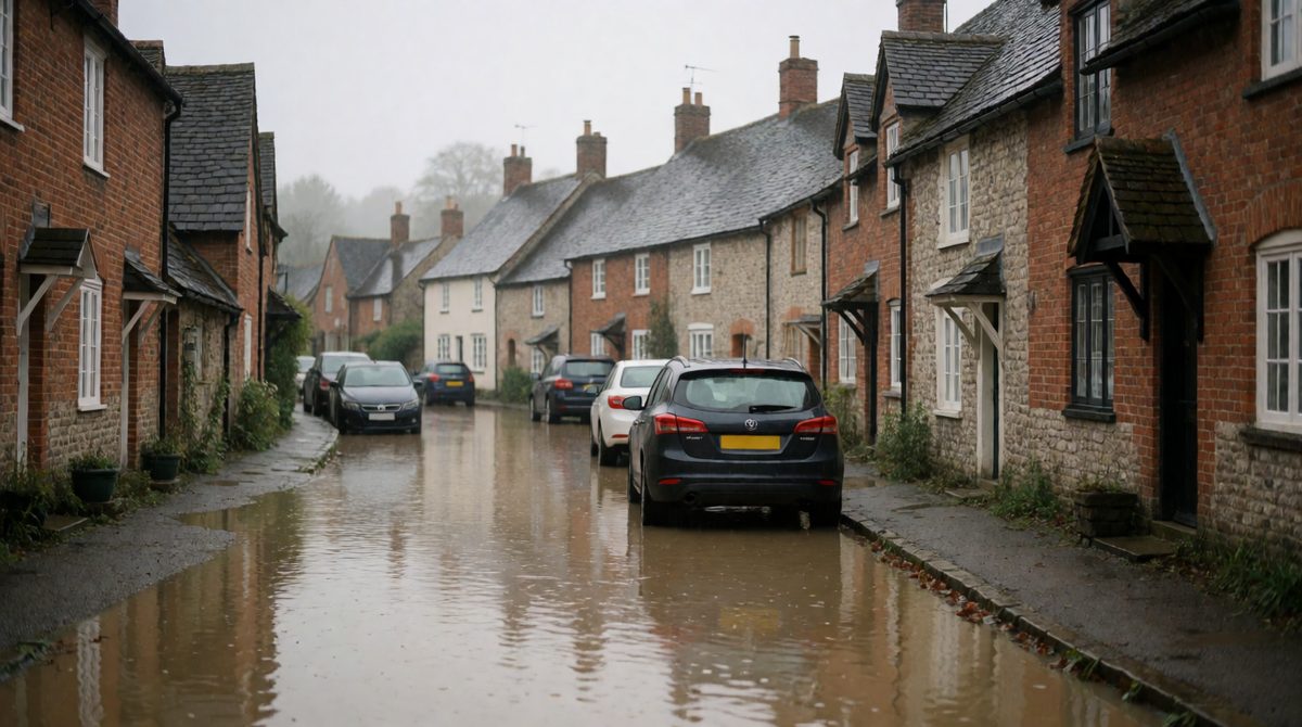 A natural hazard is a natural event that threatens people and property, like this flood
