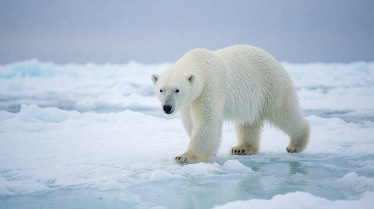 Polar regions are cold, icy ecosystems with very few plant and animal species