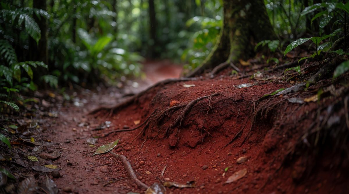 Rainforest soils are thin and not very fertile, as nutrients are used up fast