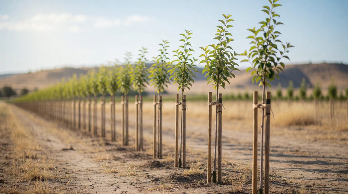 Planting trees helps hold soil together and slow desertification