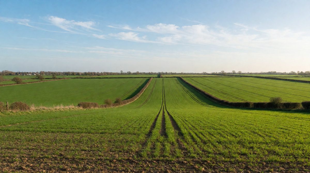 Lowland areas like East Anglia are flat and good for farming