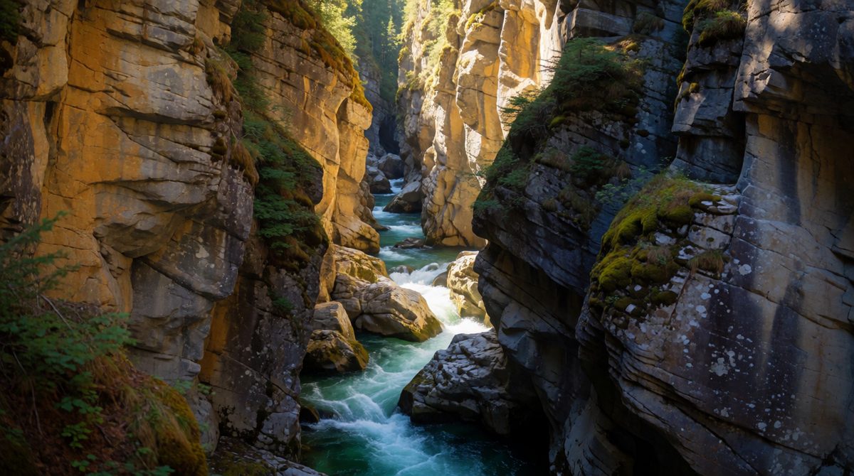 Gorges form as a waterfall retreats upstream over time