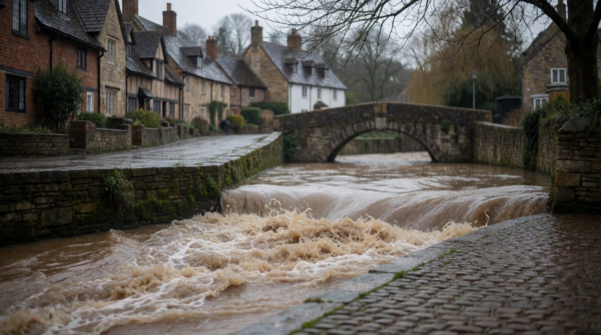 After heavy rain the river rises to a peak, which a hydrograph shows