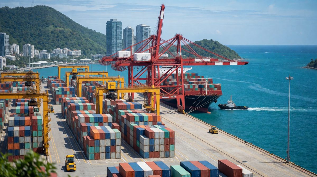 Growing cities offer jobs, like those at Rio's busy port