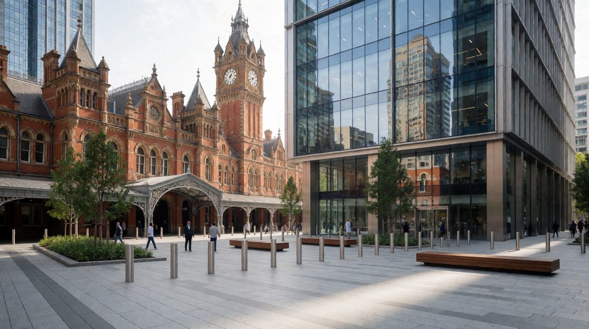 Regeneration turned derelict land near the station into new offices and spaces