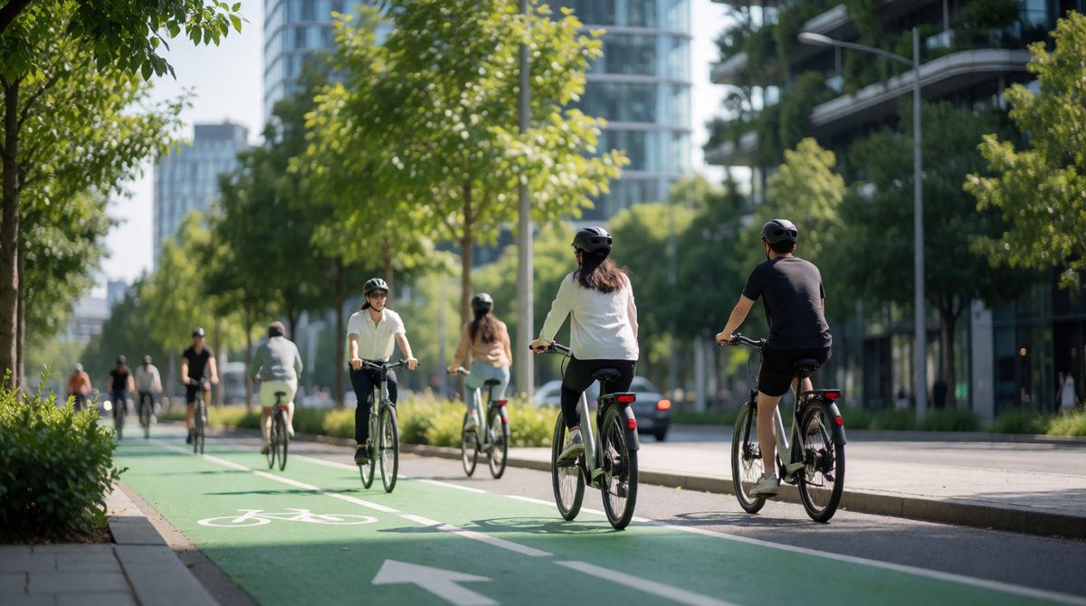 Cycling and public transport make city living more sustainable