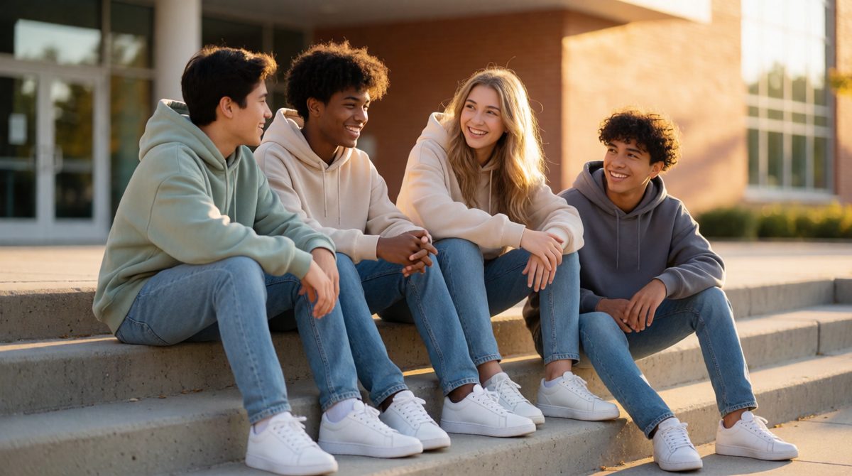 Friends all copying the same choice - conformity is changing your behaviour to match a group, and it shows up everywhere in daily life