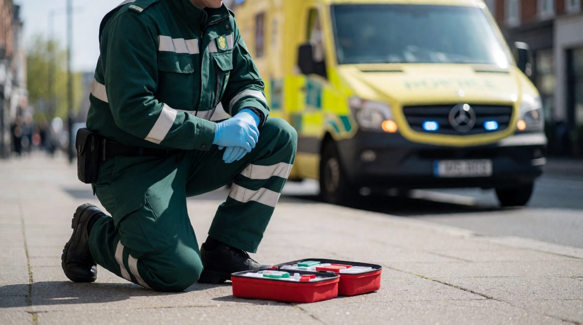 A paramedic spots an emergency and acts fast - expertise makes people more confident to help