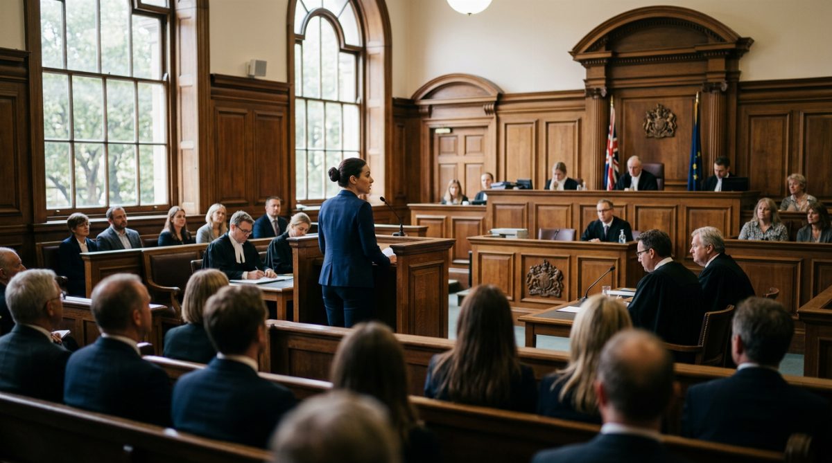 A witness giving evidence in court