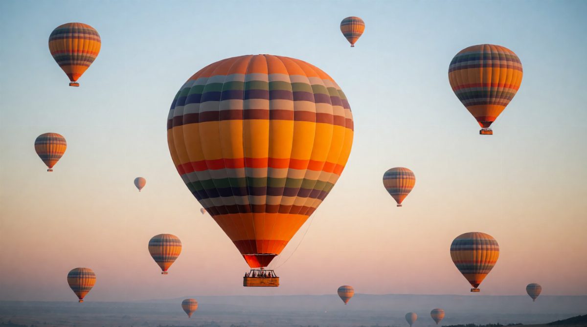 Identical balloons look smaller the further away they are