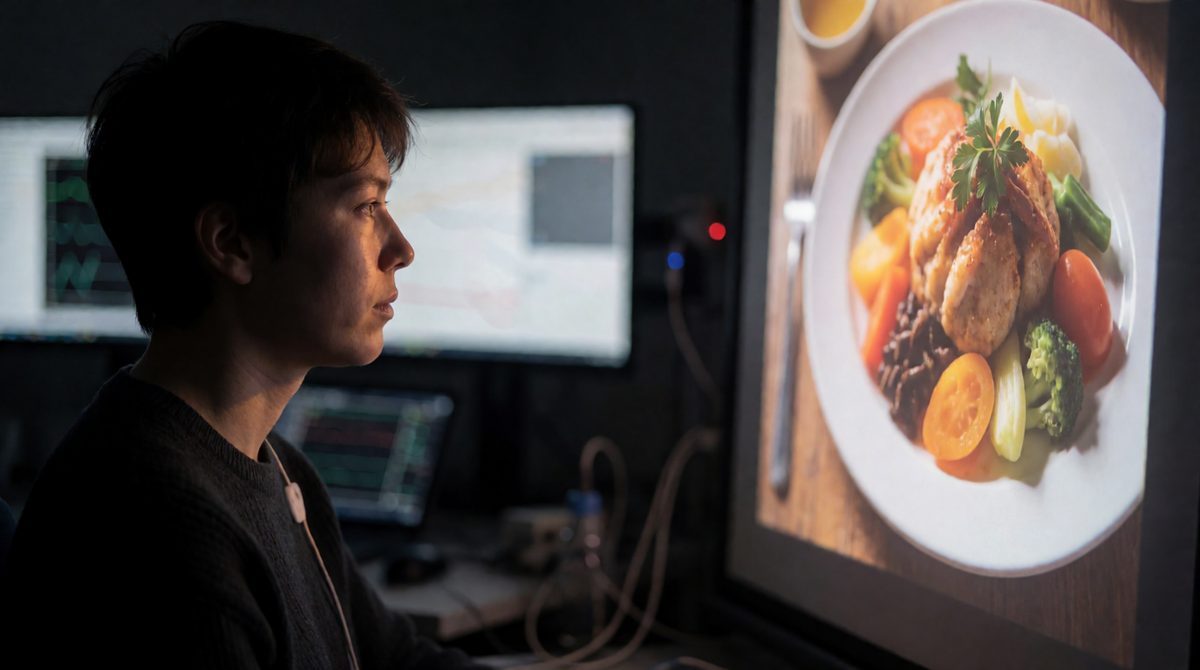 Hungry participants judged pictures of food as brighter