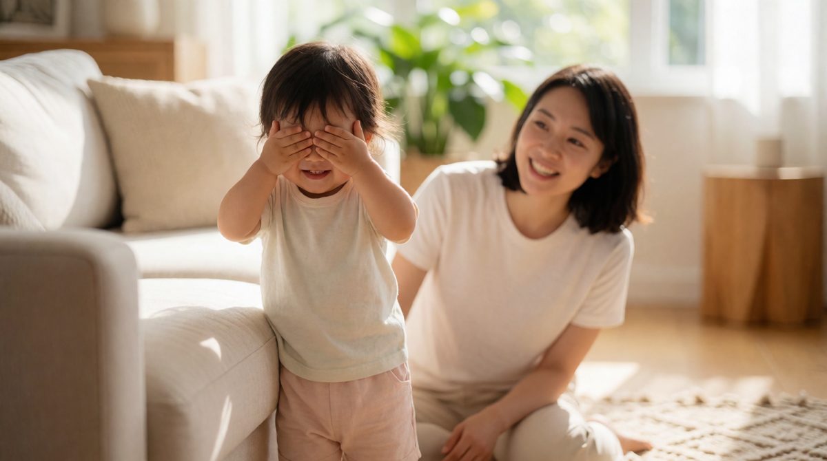 Young children may think covering their eyes hides them