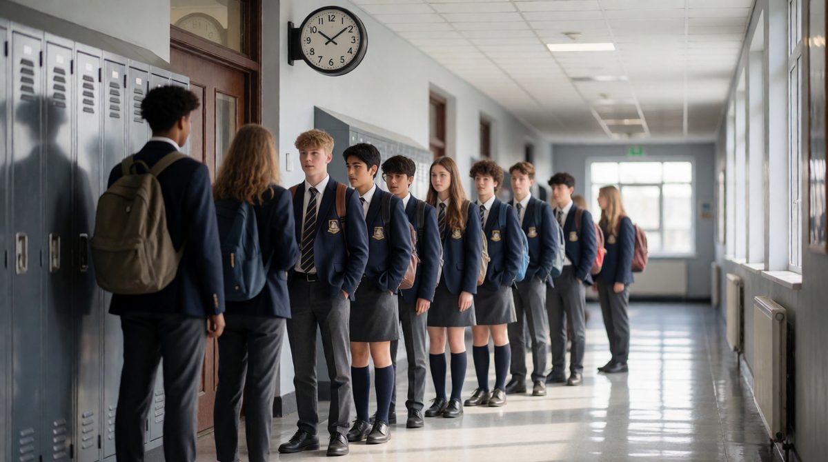 Lining up quietly, wearing uniform and following bells: the hidden curriculum still teaches punctuality and obedience every day