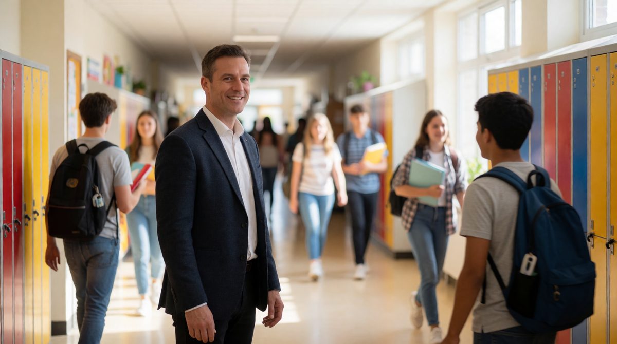 A lively, well-run school corridor: effective schools tend to have strong leadership and high expectations of every pupil