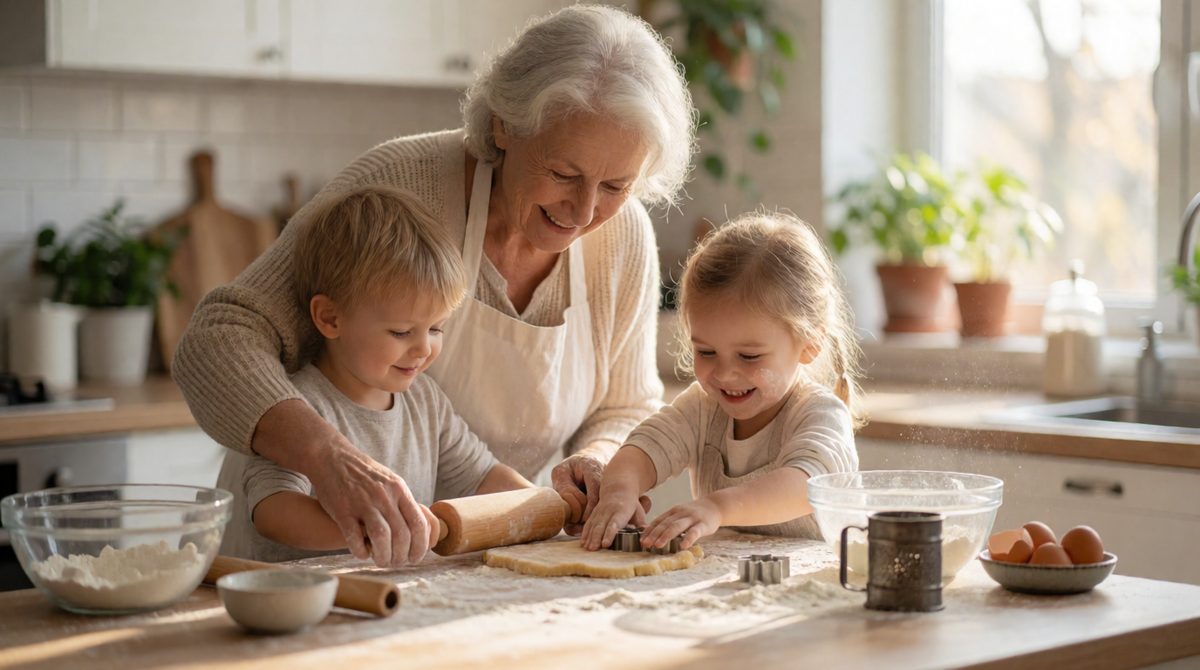 Grandparents often provide childcare in extended families