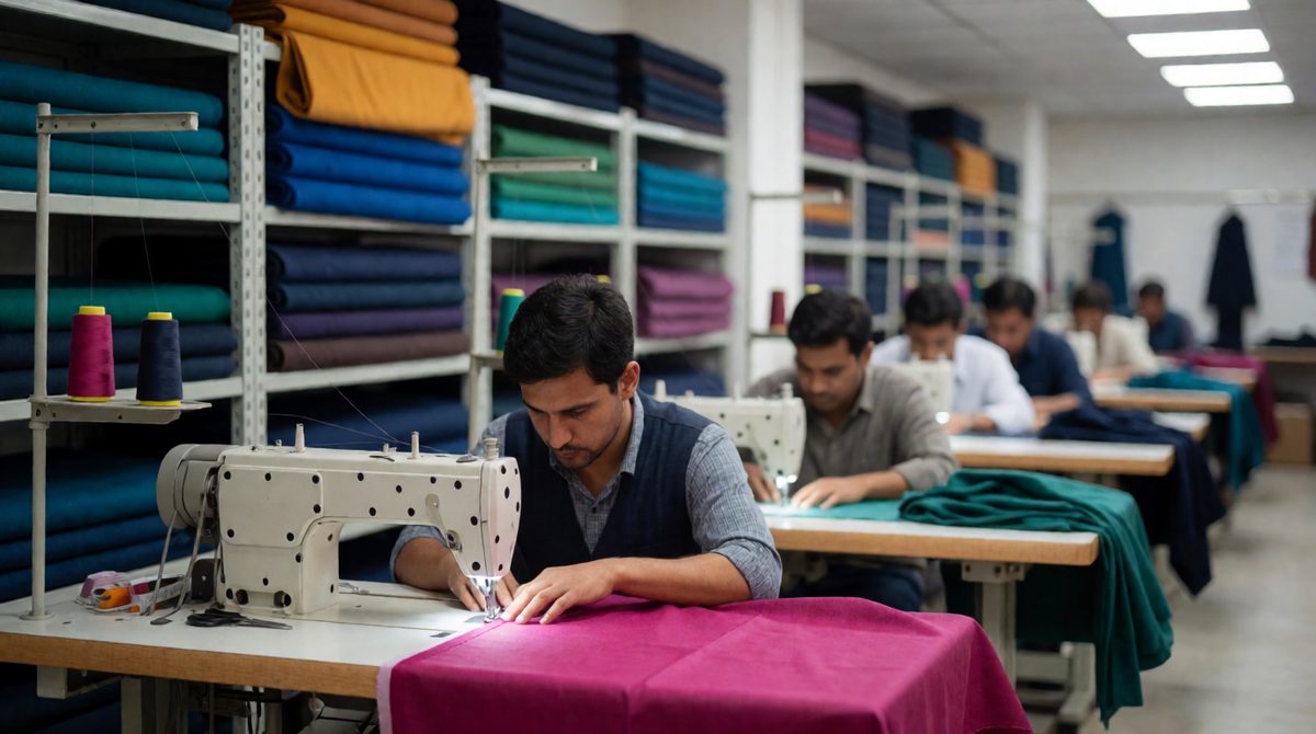 Rows of busy sewing machines: if this factory's wages or material costs change, the whole supply curve shifts