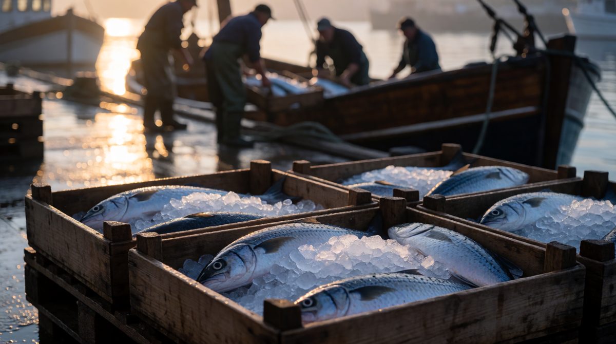 Fresh fish can't sit in a warehouse waiting for higher prices, so its supply is inelastic - perishable goods can't be stockpiled