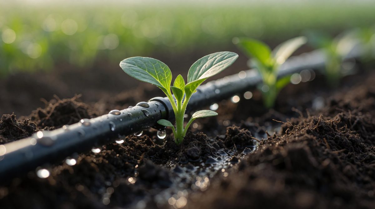 Drip irrigation delivers water straight to the roots