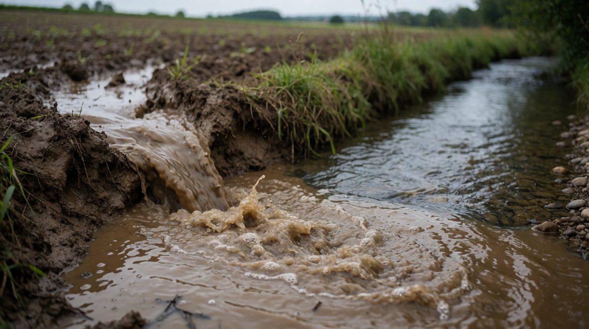 Run-off from farms can pollute rivers