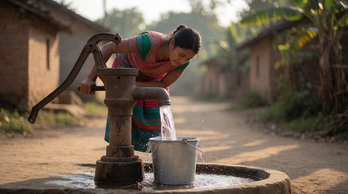 Hand pumps give rural communities cleaner water